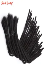Afro Kinky Bulk Natural Human Hair Dreadlocks Braids Crochet Braiding Extensions Handmade Soft Faux Locs for Women Black 2204096177056