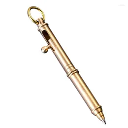 10cm Strong Gun-shaped Brass Pen Bolt Style With Hanging Ring For Pocket