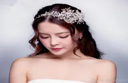 2018 Bridal Hair Accessories Tiara Crown pannband Princess Headpieces Wedding Faux Pearls For Party Banket Pearls Korea 3454741