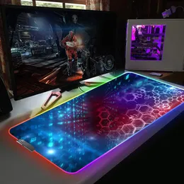 Pedler Altıgen Doku Büyük RGB Mouse Pad XXL Oyun Mousepad LED MAUE PAD Gamer Mouse Halı Büyük Klavye Masası Paspas