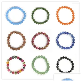 Strand de miçanga Breatif Bracelete de joalheria Natural Stone Mixed Color Semi Precious Onyx DIY Mercas para homens Mulheres encantadoras e4 Drop Deliver Dhayv