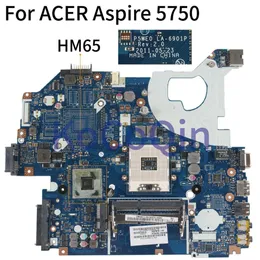 Placa -mãe de laptop Kocoqin da placa -mãe para Acer Aspire 5750 5750G Prainboard P5WE0 LA6901P MBRFF02005 HM65