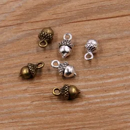 20pcs 7*13mm 2022 New اثنين من ألوان 3D Pine Cone Charms عيد الميلاد سبيكة معدنية للمعادن لأقراط سوار قلادة DIY