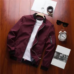 QNPQYX New Spring Autumn Men's Business Jackets Solid Fashion Coat mens Casual Slim Stand Collar men Bomber Jacket