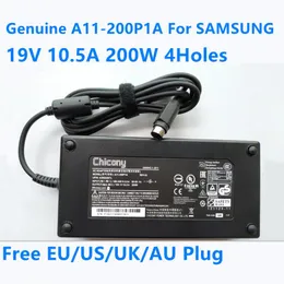 Adapter äkta 19V 10.5A 200W 4HOLES A11200P1A AD20019 AC Adapter för Samsung NP700G7A NP700G7C 7 Gamer Series Laptop Power Charger