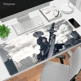 Descansa nier automata 2b mouse pad 80x30 gaming mousepads kawaii deskpad anime menina portátil mouse tapete teclado tapetes de mesa 90x40 overlock