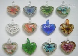 10PCSlot Multicolor Heart Murano Lampwork Glass Pendants voor DIY Craft Fashion Jewelry Gift PG0131079024576414