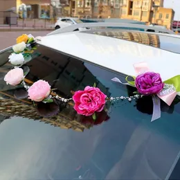 装飾的な花オースティンローズ人工シルク110cm車の屋根ガーランド結婚式の装飾装飾偽の花の飾り