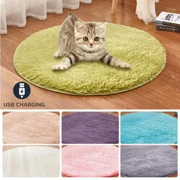 Letti per gatti Mobili Tappetino riscaldante per cani a prova di perdite Stufa elettrica per animali domestici Coperta Tappetino in peluche Letto Tappeto caldo Animali USB 40 cm