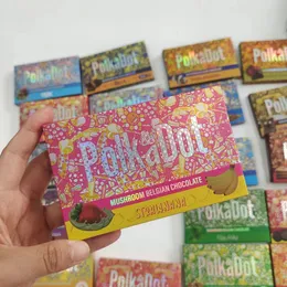 Polkadot chocolate Bar Box Magic Mushroom 4G package Main box Polka Dot bag Holographic sticker new 20 flavors size :85*135*15mm factory direct sales
