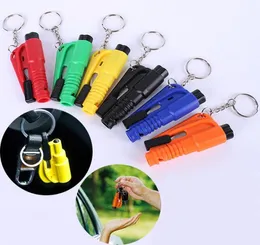 Life Saving Hammer Key Chain Rings Portable Self Defense Emergency Rescue Car Accessories Seat Belt Window Break Tools Safety Glas1434310