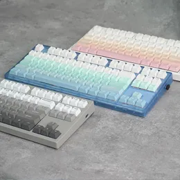 Tastaturen Kailh PBT Keycaps Gradienten Blau Pink Grau 6 Color Injection Form 132Keys