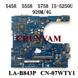 マザーボード新しいI55250U 920M 4G for Dell Inspiron 5558 5458 5758ラップトップノートブックマザーボードAAL10 LAB843P CN07WTY1 7WTY1 MAINBOARD