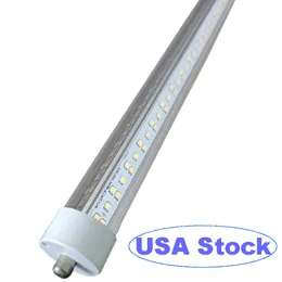 144W T8 V-formad 8ft LED-rörljus 270 Vinkel, enstift FA8 BASE 18000LM 8 fot dubbelsidan (300W LED-fluorescerande glödlampor ersättning), Dual-End-Power Crestech168