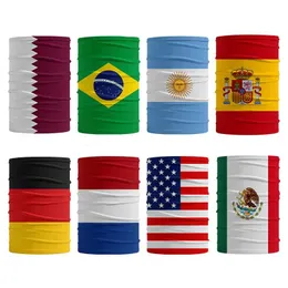Party Flag Flag Bandana Decoration USA Niemcy Katar Mtifunkcyjny Summer Ice Silk Magic Face Mask 8 Style Drop dostawa Home Garde Dh4ie