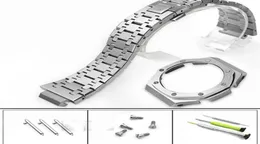 Assista Bands Estel Watchband e Buzel para GA2100 Set Modificação 100 Metal 316L Aço inoxidável com ferramentas GA21003463459