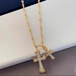 Lyx varumärkesdesigner hänge halsband män kvinnor hip hop cross halsband 18k guld pläterad diamantkedja hiphop mode gåva smycken tillbehör dhl gratis