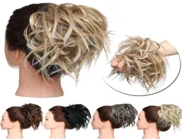 Nuevo Messy Scrunchie chignon moño de pelo Recto banda elástica updo postizo pelo sintético moño extensión de cabello para mujeres 8453178