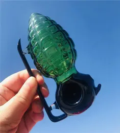 Unique Design Glass Pipe with Dark Green Color Grenade Shape Glass Hand Pipe for Smoking Accessories2592779