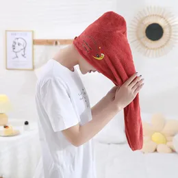 Handduk MicrofiBre Quick Hair Dying Bath Spa Moon Wrap Cap Badrumstillbehör Red Hat For Women Designer Dusch