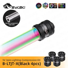 Kylning Bykski 4st RGB Montering av belysningskomprimering för OD14/OD16mm Hard Tube 5V 12V vattenkylare tillbehör BLTJTX16/BLTJTX14