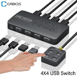 Hubs KVM Switch USB Switch Shared Controller Hub Adapter USB2.0 4 Inputs 4 Outputs For Laptop Computer Printer Keyboard Mouse Monitor