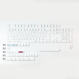 Combos 130 chaves / set pbt dyesublimation keycaps de cereja perfil de teta de tecla Minimalist Style Chap para teclado mecânico GK61 64 87 108