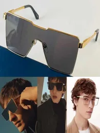 Cyklonowe metalowe męskie kwadratowe okulary przeciwsłoneczne Slim Rama Wstawka Kryształ Luksusowa marka Ikoniczna obiektyw Z1700U Szklanki 6646830