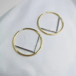 designer gold hoop earrings luxury earring Designer jewelry women Big Circle 18K Gold Plated Earring F Letter Wedding Party Jewerlry Accessories Wholesale dhgate