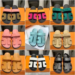 Projektowanie sandałowe platforma h slajdy kobiety sandale męskie buty śliskie gęste dno klapki letnie płaskie sandały plażowe oryginalna skóra wysoka jakość z pudełkiem 10A
