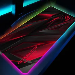 Restos LED Light Desk Mat XXL Computador Mousepad Asus 80x30 90x40cm Backlight Tairboard Table Table Mouse Gaming Mouse Pad RGB Carpet