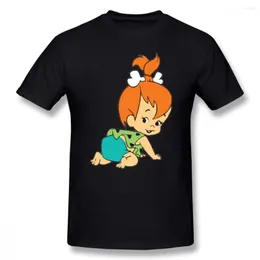 Men's T Shirts Flintstones Shirt Pebbles T-Shirt Man Short Sleeve Tee Classic 4xl Printed 100 Cotton Fun Tshirt