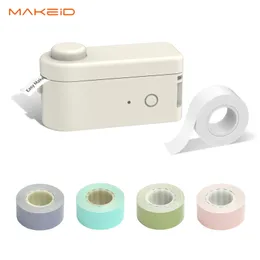 Printers MAKEID Portable Mini Pocket Printer Thermal Label Printing Machine Wireless BT Connection with Label Paper