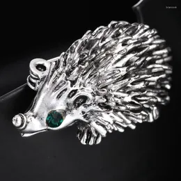 Brosches söt silverfärg Hedgehog Kawaii Alloy Animal Suits tröja klänning hatt brosch stift halsduk