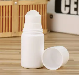 50mlの白いプラスチックロールボトル補充可能消臭剤ボトルエッセンシャルオイル香水ボトルdiyパーソナル美容容器