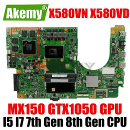 Płyta główna x580vn x580vd płyta główna MX150 GTX1050 GPU i5 i7 7. generacji CPU 8. generacji dla ASUS x580 x580V x580vd x580vn laptopa płyta główna motażka