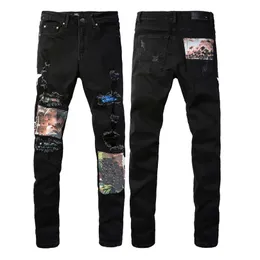 2023 New high-quality jeans tattered and ripped motorcycle pants slim fit motorcycle jeans men's designer jeans Size 28-40 #11
