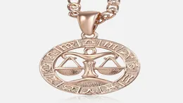 Pendant Necklaces Libra Zodiac Sign Necklace For Women Men 585 Rose Gold Fashion Personal Birthday Gifts GP279Pendant3765401
