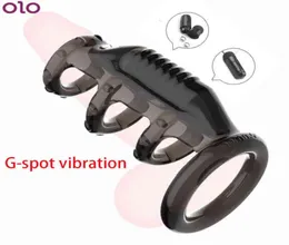 Male Ejaculation Delay Cock Massager Sleeve Penis Vibrating Ring Strap Dildo g Spot Stimulator Vibrator Dick Enlargement Extender 9692680