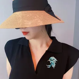 Chinese stijl broche retro emaille gradiënt micro diamant phoenix staart pin gesp elegante grote kraag pak accessoires voor mannen en vrouwen