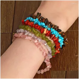 Pärlstav strand pierre naturelle för kvinnor turkosa smycken natursten abalorios pseras mujer present flickvän armband släpp levererar dhznk