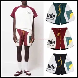 Дизайнерская короткая мода повседневная одежда пляжные шорты Rhude Панель короткая заката писатель