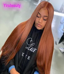 Brazilian 100 Human Hair 13X4 Lace Front Wig Siky Straight Chestnut Brown Pre Plucked Lace Part Wigs 1232inch7561592
