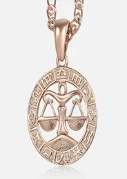 Pendant Necklaces Libra Zodiac Sign Necklace For Women Men 585 Rose Gold Fashion Personal Birthday Gifts GP279Pendant2342794