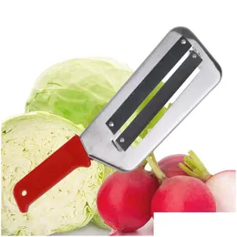 Fruktgrönsaksverktyg Slicer Knife Kitchen Double 2 Blad Slicing Fish Scale Cleaner Knive Cabbage Drop Delivery Home Garden Dining DHXDX