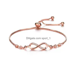 Chain Link Bracelets Fashion Pseras Bijoux Crystal Infinity Bracelet For Women Girls Lovely Jewelry Gift Charm Bangles Pseiras Sl398 Dhgmi