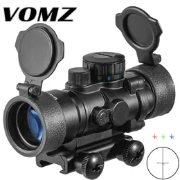 vomz 3.5x30 RGB 레이저 시력 도트 레드 트리 조명 전술 콤보 소형 스코프 광섬유 녹색 광경