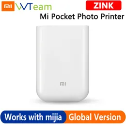 الطابعات Global Xiaomi Mi Portable Photo Printer 300DPI PluetoothomeBatible Support DIY Share Smart Mobile Mini Pocket AR Printer