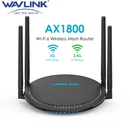 Маршрутизаторы Wavlink Ax1800 Wi -Fi 6 сетчатой ​​гигабитной беспроводной интернет -маршрутизации 2,4 ГГц 574 Мбит / с+5 ГГц1201 Мбит / с до 1500 квадратных футов покрытия