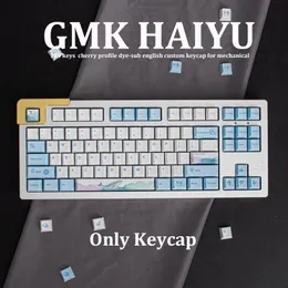 Accessories GMK HAIYU 129 Keys Cherry Profile PBT Keycap DYESUB English Custom Personality Keycaps For Mechanical Keyboard 61/64/68/75